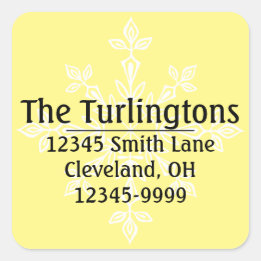 Personalized White Snowflake Return Address Square Sticker