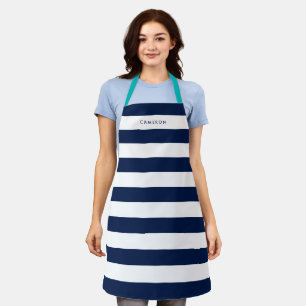 Personalized White Stripes and Editable Colour Apron