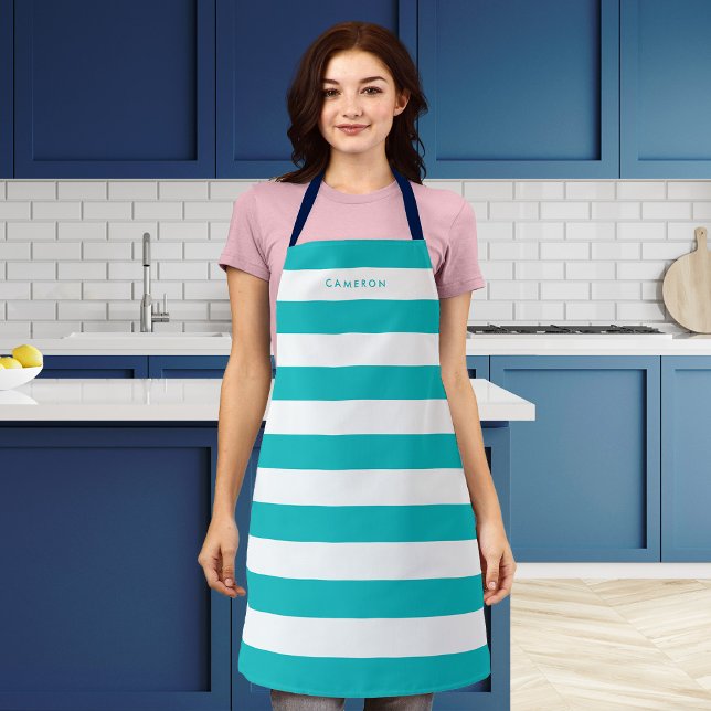 Personalized White Stripes and Editable Colour Apron (Creator Uploaded)