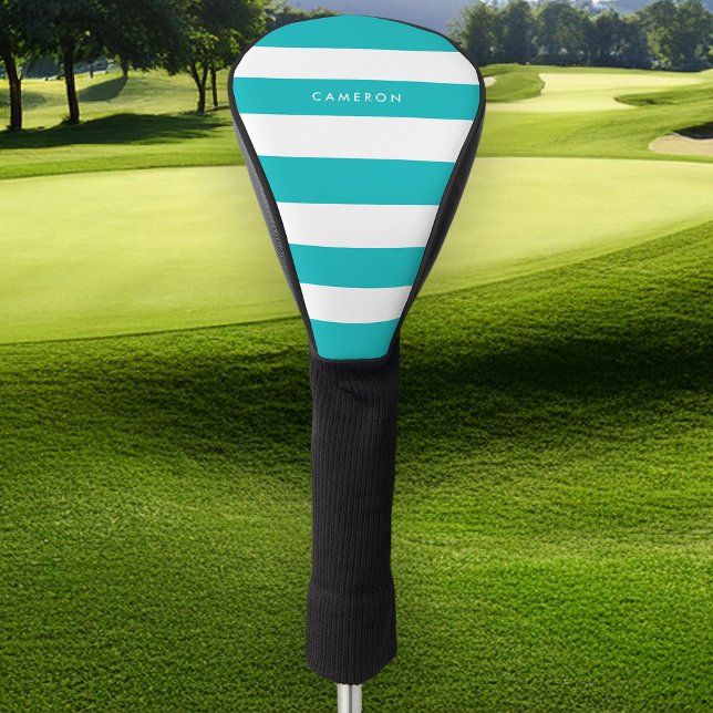 Personalized White Stripes and Editable Colour Golf Head Cover (Creator Uploaded)