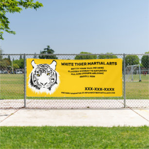 Personalized White Tiger Martial Arts Customize Banner