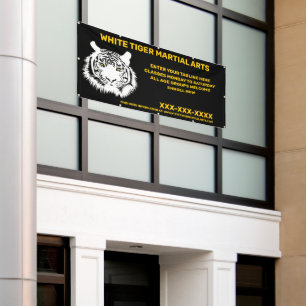 Personalized White Tiger Martial Arts Customize Banner