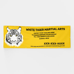 Personalized White Tiger Martial Arts Customize Banner