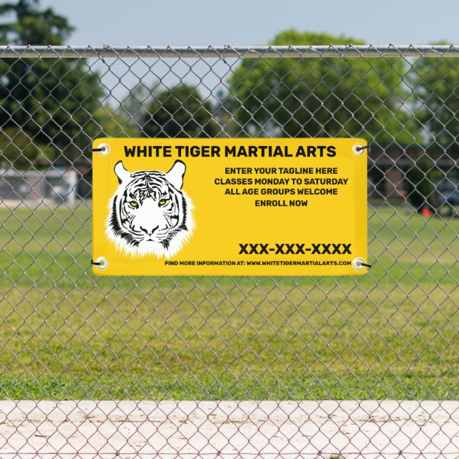 Personalized White Tiger Martial Arts Customize Banner (Insitu)
