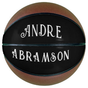 Personalized White Type On Black Basketball