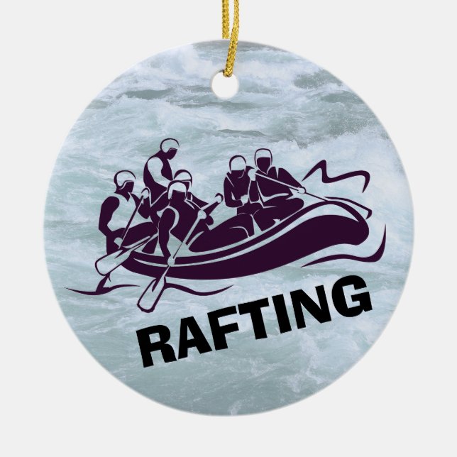 Personalized White Water Rafting Ornament (Front)
