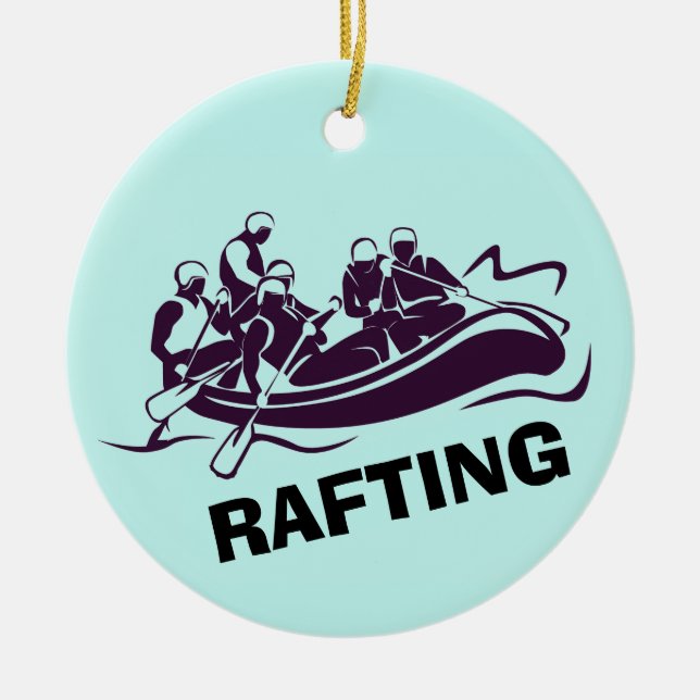 Personalized White Water Rafting Ornament (Front)