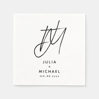 Personalized White Wedding Paper Napkin