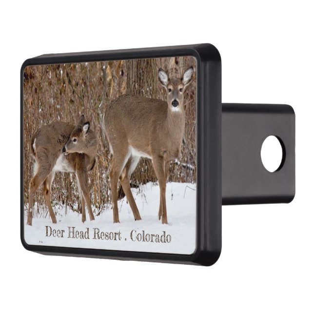 Personalized Whitetail Deer Trailer Hitch Cover (Left)