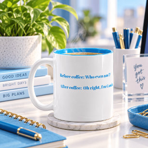 Personalized "Who Even Am I?" Funny Two-Tone Coffee Mug