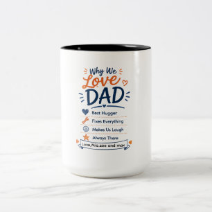 Personalized Why We Love Dad Gift from Kids Two-Tone Coffee Mug