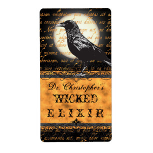 Personalized Wicked Elixir Halloween Bottle Label
