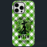 Personalized Wickedly Good Witch Green Gingham iPhone 16 Pro Max Case<br><div class="desc">Personalized Wickedly Good Witch Green Gingham Plaid Pattern iPhone 16 Pro Max Case- This planner features a green and black painting of a wicked witch in an enchanted forest on top of a white and green gingham chequered plaid pattern. Designed for those who loves dark fantasy and spooky things. Make...</div>