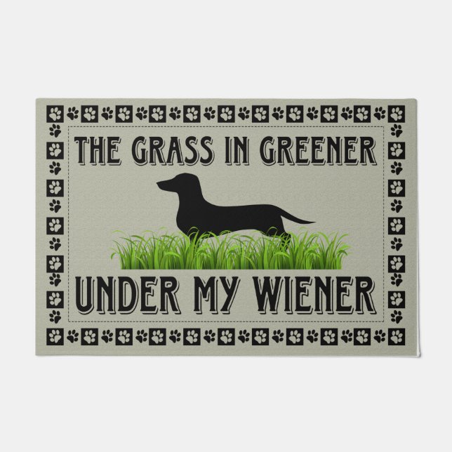 Personalized Wiener Mat, Custom Dog Name Mat Gift (Front)