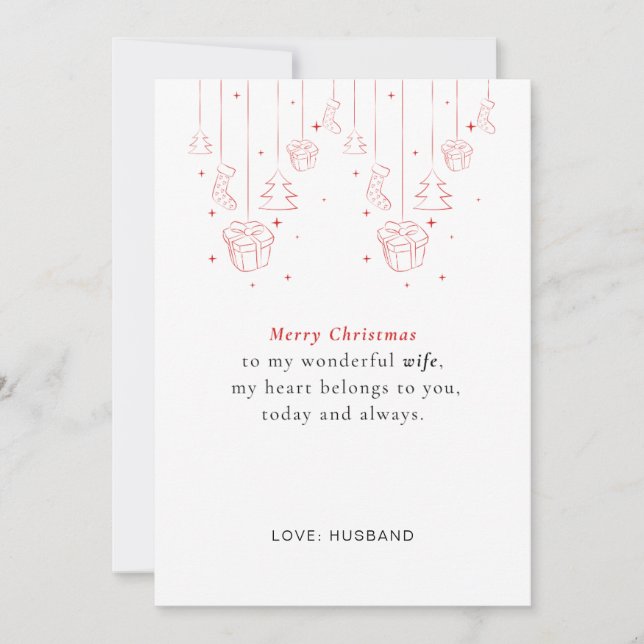 Personalized Wife Christmas Card (Front)