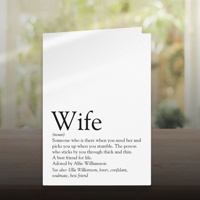 Personalized Wife Definition Love Quote Card (Personalized Wife Definition Love Quote Card)