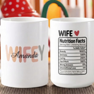 Personalized Wife Nutrition Facts Custom Name Gift Coffee Mug