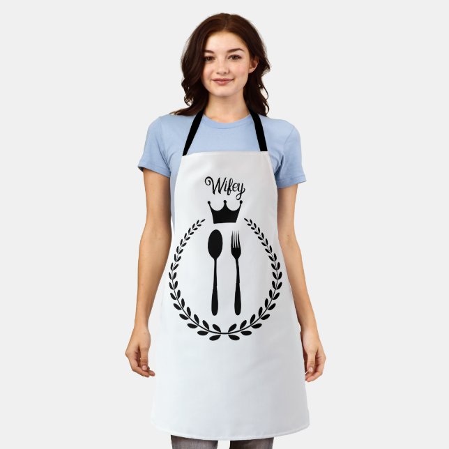 Personalized Wife'y Kitchen Apron (Worn)