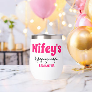 Personalized Wifey's Sippy Cup Wine Tumbler 