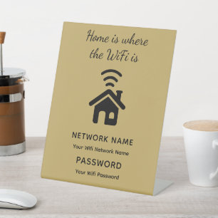 Personalized Wifi Password & Network for Guests Pedestal Sign