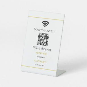 Personalized WiFi QR Code Network Display Pedestal Sign