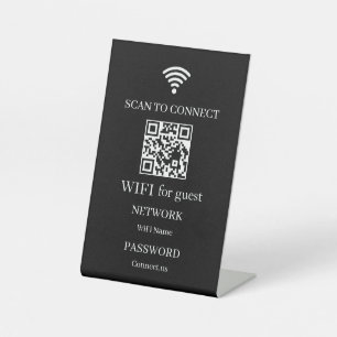 Personalized WiFi QR Code Network Display Pedestal Sign