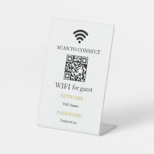 Personalized WiFi QR Code Network Pedestal Sign