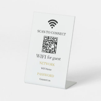 Personalized WiFi QR Code Network Pedestal Sign