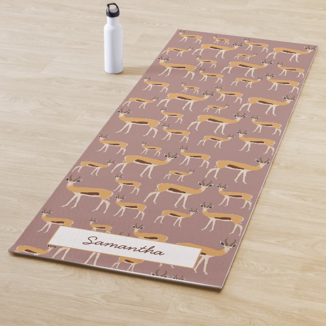 Personalized Wild Antelope Animal Pattern  Yoga Mat (In Situ)