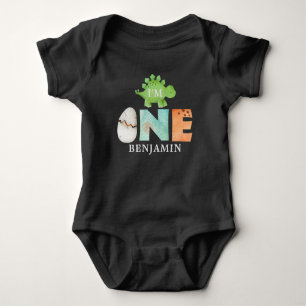 Personalized WILD Dinosaur First Birthday Baby Bod Bodysuit