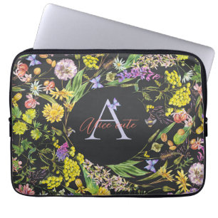 Personalized wild flower laptop sleeve