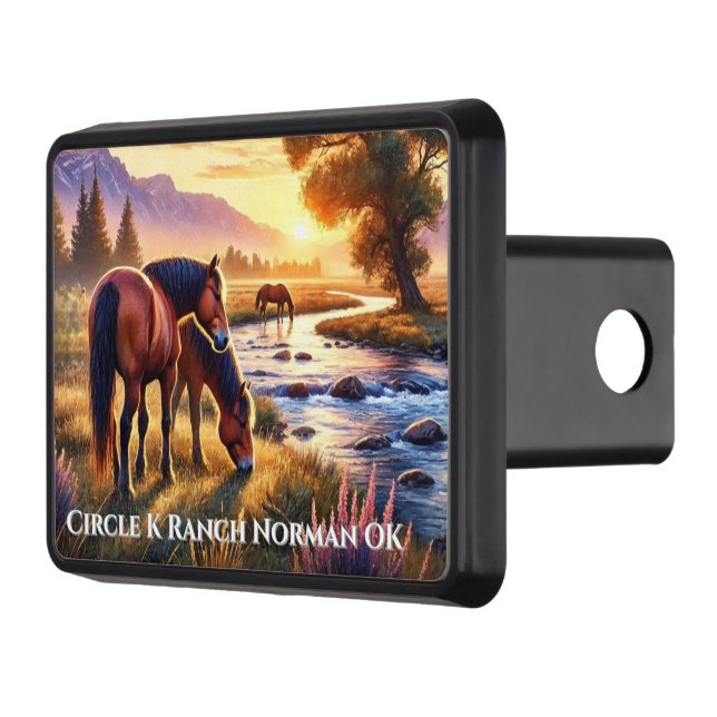 Personalized Wild Horses  Trailer Hitch Cover (Left)