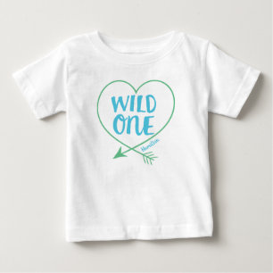 Personalized Wild One Boys First Birthday Baby T-Shirt