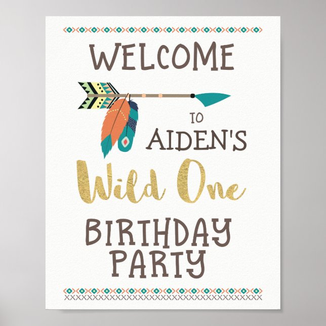 Personalized Wild One Welcome Party Poster (Front)