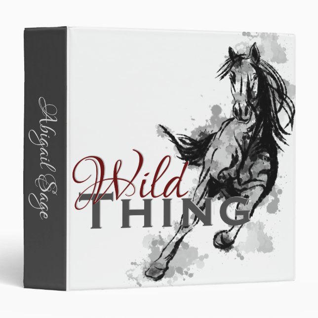 Personalized Wild Thing Galloping Horse Binder (Front/Spine)