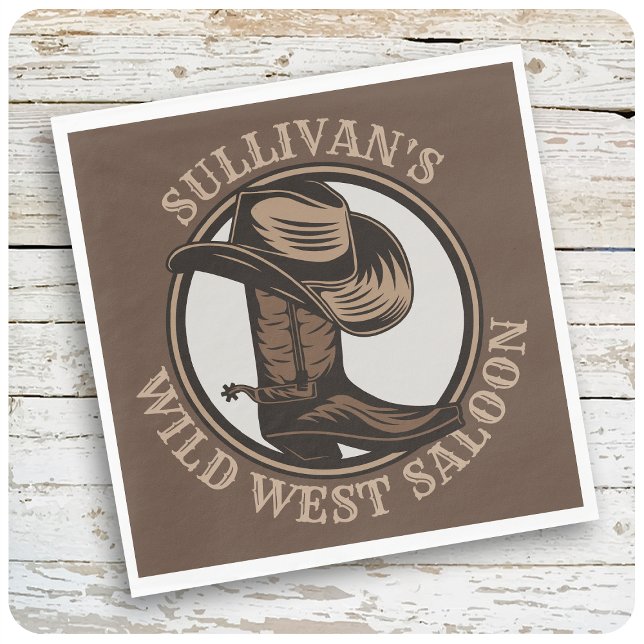 Personalized Wild West Saloon Western Cowboy  Napkin (Creator Uploaded)