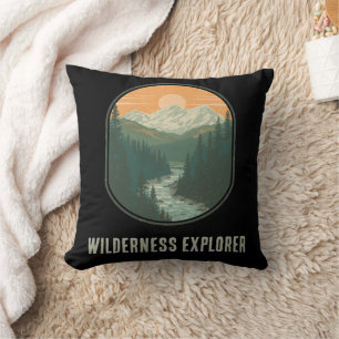 Personalized Wilderness Explorer Mountain Throw Pillow