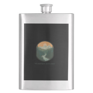 Personalized Wilderness Explorer Retro Mountain Hip Flask