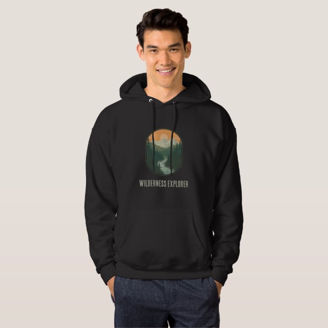 Personalized Wilderness Explorer Retro Mountain Ho Hoodie (Front Full)