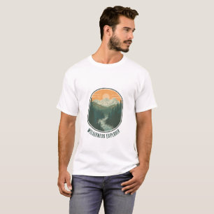 Personalized Wilderness Explorer Retro Mountain T-Shirt