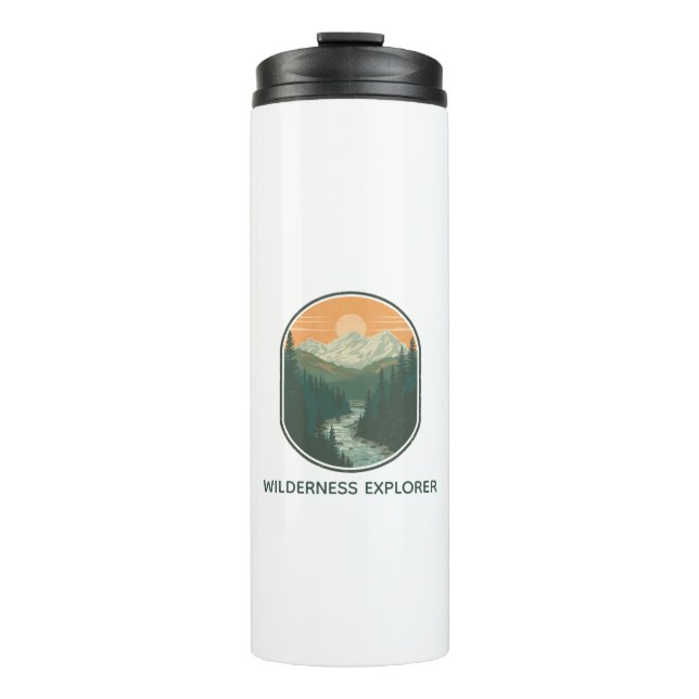 Personalized Wilderness Explorer Retro Mountain  Thermal Tumbler (Front)