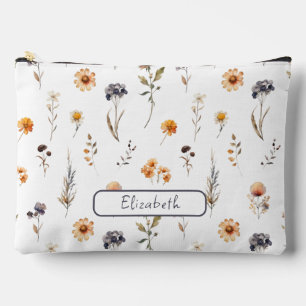 Personalized Wildflower Accessory Pouch