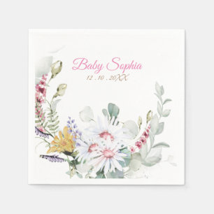 Personalized Wildflower Baby in Bloom Baby Napkin