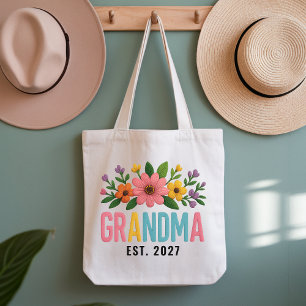 Personalized Wildflower Bag Gift for New Grandma