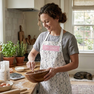 Personalized Wildflower Botanical Kitchen Apron