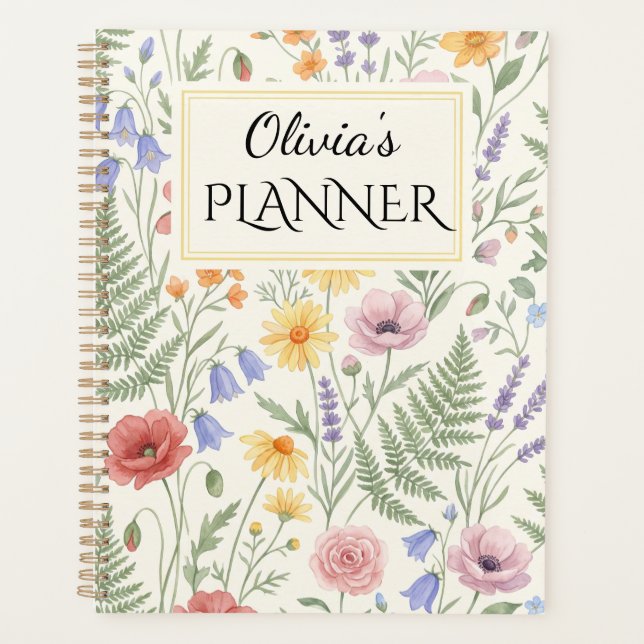 Personalized Wildflower Botanical Planner (Front)