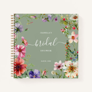 Personalized Wildflower Bridal Shower Guest Notebook