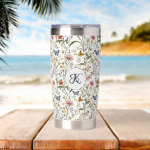 Personalized Wildflower Butterfly Floral Garden