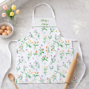 Personalized Wildflower Butterfly Garden  Apron