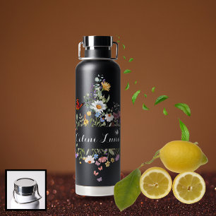 Personalized Wildflower Butterfly Garden Water Bottle